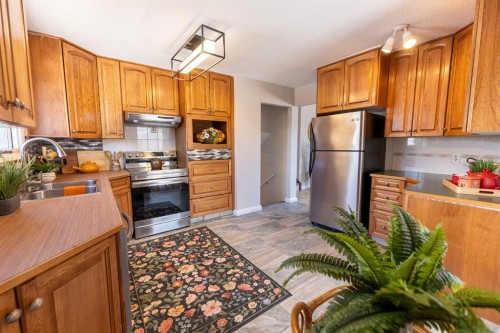 4 Barrett Drive, Red Deer, AB - Indoor Photo Showing Kitchen With Double Sink