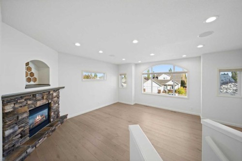 116 Allwright Close, Red Deer, AB - Indoor Photo Showing Living Room With Fireplace