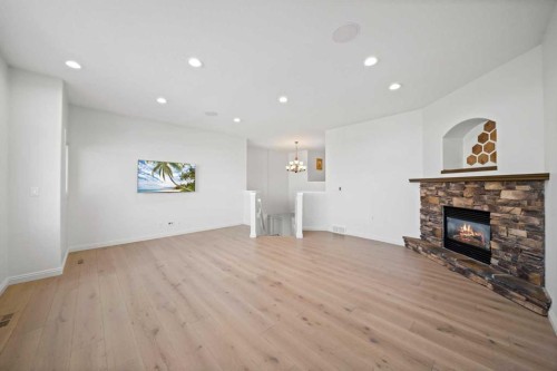 116 Allwright Close, Red Deer, AB - Indoor Photo Showing Living Room With Fireplace