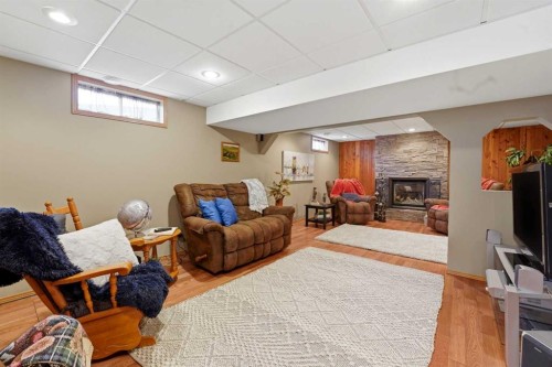 40 Connell Close, Red Deer, AB - Indoor Photo Showing Basement With Fireplace