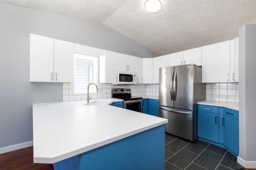 94 Drummond, Red Deer, AB - Indoor Photo Showing Kitchen With Double Sink