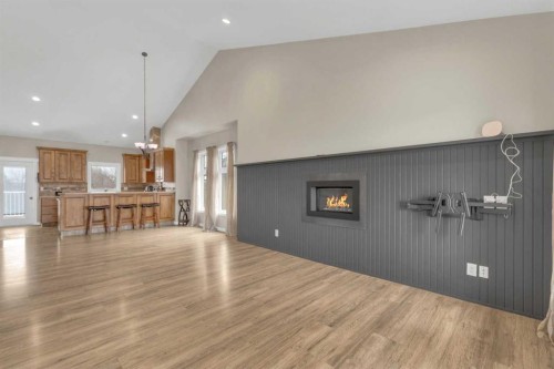 29 Emily Crescent, Lacombe, AB - Indoor Photo Showing Living Room With Fireplace