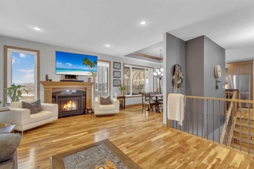 8 Laurel Close, Sylvan Lake, AB - Indoor Photo Showing Living Room With Fireplace