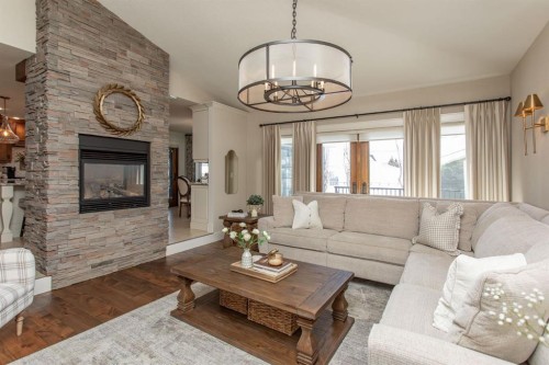 21 Dandell Close, Red Deer, AB - Indoor Photo Showing Living Room With Fireplace