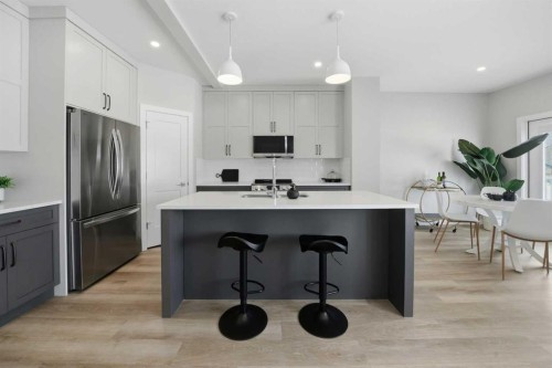 114 Palmer Circle, Blackfalds, AB - Indoor Photo Showing Kitchen With Upgraded Kitchen