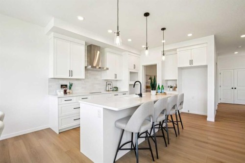 98 Creekstone Place Sw, Calgary, AB - Indoor Photo Showing Kitchen With Upgraded Kitchen
