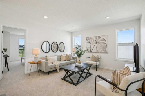 98 Creekstone Place Sw, Calgary, AB - Indoor Photo Showing Living Room