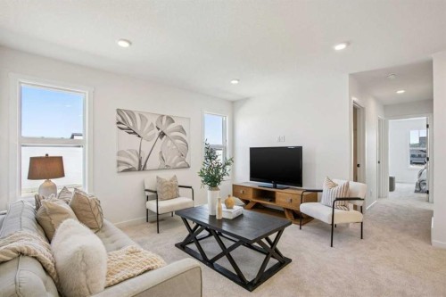98 Creekstone Place Sw, Calgary, AB - Indoor Photo Showing Living Room