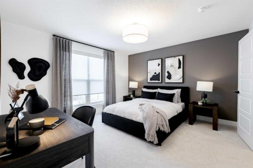 236 Amblestone Crescent Nw, Calgary, AB - Indoor Photo Showing Bedroom