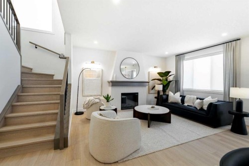 236 Amblestone Crescent Nw, Calgary, AB - Indoor Photo Showing Other Room With Fireplace