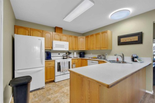 B-3621 51 Avenue, Red Deer, AB - Indoor Photo Showing Kitchen With Double Sink