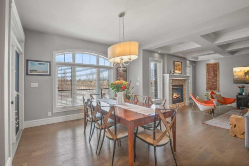 24 Sawyer Close, Red Deer, AB - Indoor Photo Showing Dining Room With Fireplace