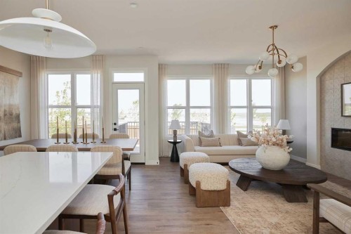 9 Shawnee Passage Sw, Calgary, AB - Indoor With Fireplace