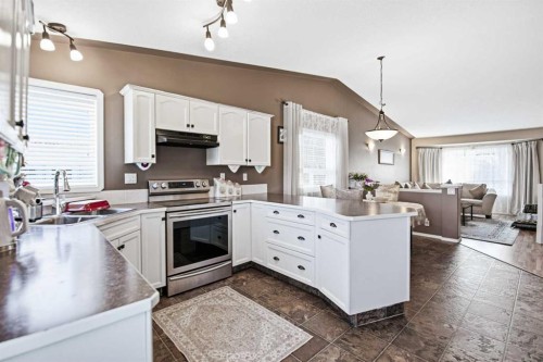 66 Jack Crescent, Red Deer, AB - Indoor Photo Showing Kitchen With Double Sink