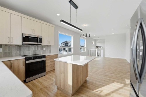 41 Emmett Crescent, Red Deer, AB - Indoor Photo Showing Kitchen With Stainless Steel Kitchen With Upgraded Kitchen