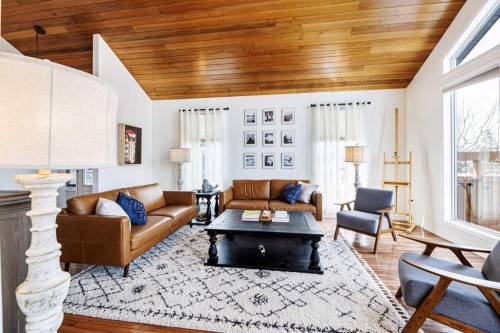 14 Warwick Drive, Red Deer, AB - Indoor Photo Showing Living Room With Fireplace