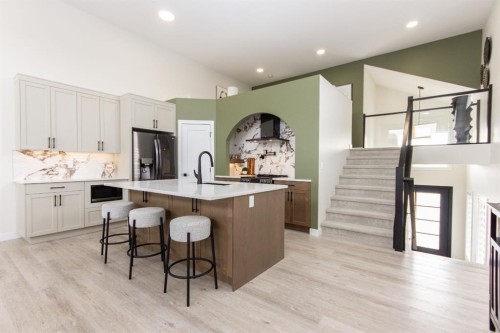 224 Emerald Drive, Red Deer, AB - Indoor Photo Showing Kitchen With Upgraded Kitchen