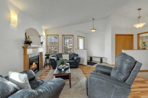 118 Duval Crescent, Red Deer, AB - Indoor Photo Showing Living Room With Fireplace
