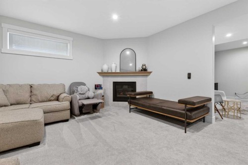 20320 29 Avenue Nw, Edmonton, AB - Indoor Photo Showing Living Room With Fireplace