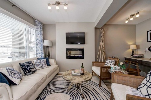 15 Golden Crescent, Red Deer, AB - Indoor Photo Showing Living Room With Fireplace