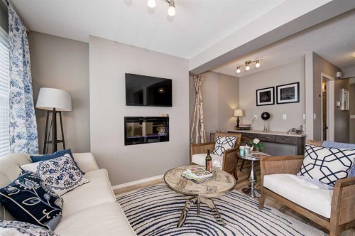 15 Golden Crescent, Red Deer, AB - Indoor Photo Showing Living Room With Fireplace