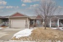 45 Emily Crescent, Lacombe, AB  - Outdoor With Deck Patio Veranda With Facade 