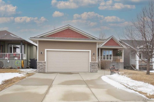 45 Emily Crescent, Lacombe, AB - Outdoor With Deck Patio Veranda With Facade