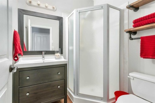 49 Coventry Lane, Lacombe, AB - Indoor Photo Showing Bathroom