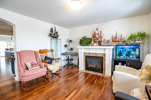 172 Ibbotson Close, Red Deer, AB - Indoor Photo Showing Living Room With Fireplace