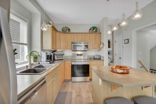47 Abel Close, Red Deer, AB - Indoor Photo Showing Kitchen With Double Sink