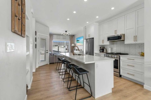 52 Evergreen Way, Red Deer, AB - Indoor Photo Showing Kitchen With Stainless Steel Kitchen With Upgraded Kitchen
