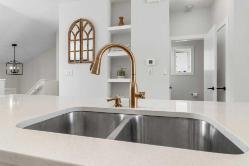 52 Evergreen Way, Red Deer, AB - Indoor Photo Showing Kitchen With Double Sink