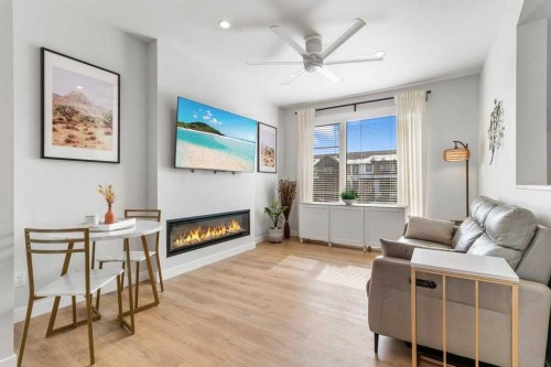 52 Evergreen Way, Red Deer, AB - Indoor Photo Showing Living Room With Fireplace