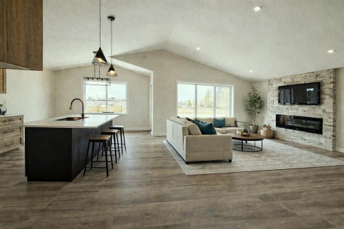 52 Emmett Crescent, Red Deer, AB - Indoor With Fireplace