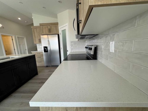52 Emmett Crescent, Red Deer, AB - Indoor Photo Showing Kitchen With Stainless Steel Kitchen
