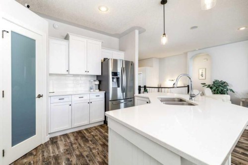 134 Langford Crescent, Red Deer, AB - Indoor Photo Showing Kitchen With Double Sink With Upgraded Kitchen