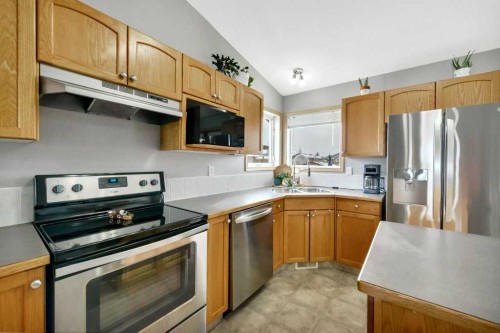 176 Westgate Crescent, Blackfalds, AB - Indoor Photo Showing Kitchen With Stainless Steel Kitchen With Double Sink