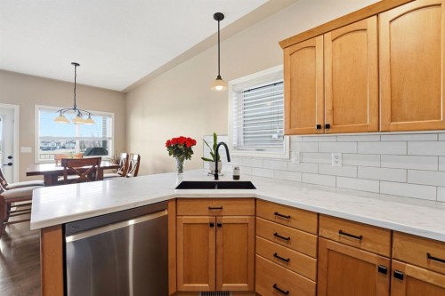 152 Vincent Close, Red Deer, AB - Indoor Photo Showing Kitchen With Double Sink