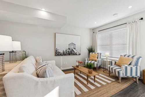 111-63 Belmont Passage Sw, Calgary, AB - Indoor Photo Showing Living Room