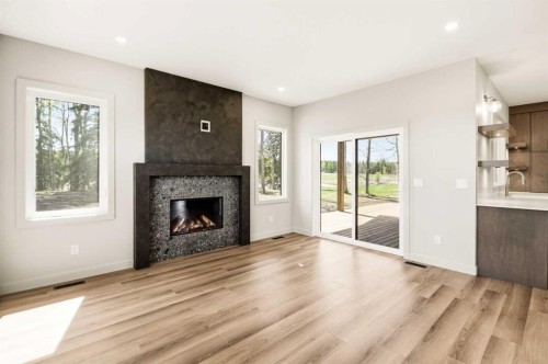 413 Valley View Close, Rural Clearwater County, AB - Indoor Photo Showing Living Room With Fireplace
