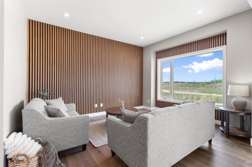 2 Aura Drive, Blackfalds, AB - Indoor Photo Showing Living Room