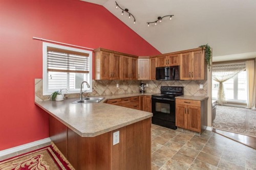 229 Jaspar Crescent, Red Deer, AB - Indoor Photo Showing Kitchen With Double Sink