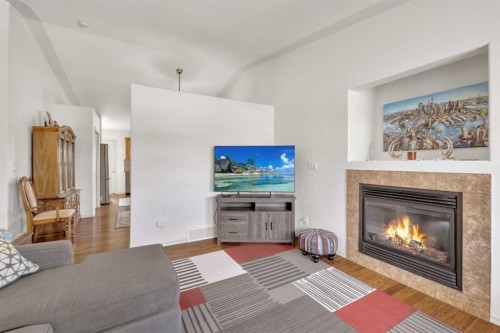 88 Valentine Crescent, Red Deer, AB - Indoor Photo Showing Living Room With Fireplace