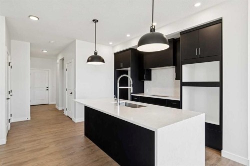 599 Buffaloberry Manor Se, Calgary, AB - Indoor Photo Showing Kitchen With Upgraded Kitchen