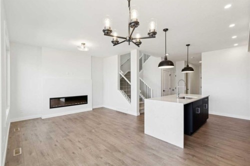 599 Buffaloberry Manor Se, Calgary, AB - Indoor With Fireplace