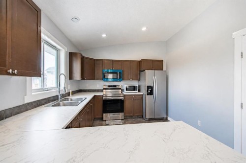 8 Jepsen Crescent, Red Deer, AB - Indoor Photo Showing Kitchen With Double Sink