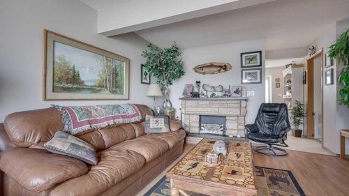 10 Douglas Avenue, Red Deer, AB - Indoor Photo Showing Living Room With Fireplace