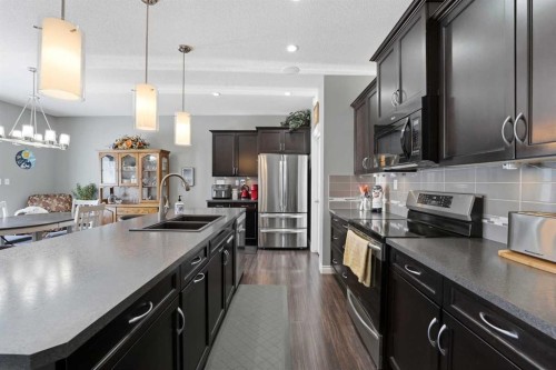47 Thompson Crescent, Red Deer, AB - Indoor Photo Showing Kitchen With Double Sink With Upgraded Kitchen