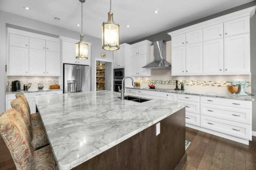 105 Connaught Crescent, Red Deer, AB - Indoor Photo Showing Kitchen With Double Sink With Upgraded Kitchen