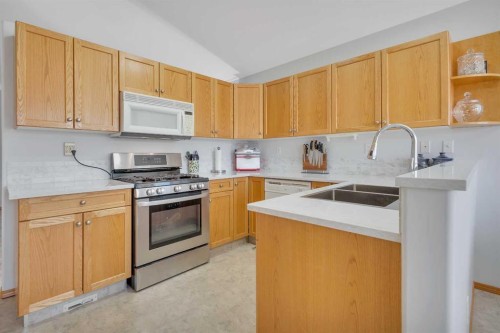 44 Leonard Crescent, Red Deer, AB - Indoor Photo Showing Kitchen With Double Sink